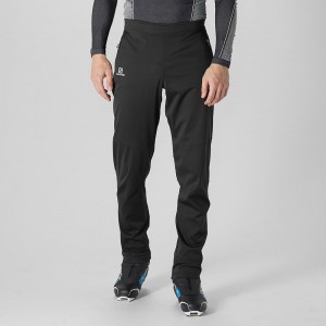 Men's Salomon Agile Warm Pants Black | XAIR-57302