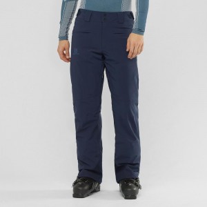 Men's Salomon Brilliant Pants Navy | ZJNQ-01624