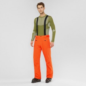 Men's Salomon Edge Pants Orange | GBKU-52784