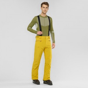 Men's Salomon Edge Pants Yellow | ETZU-01745