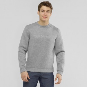 Men's Salomon Essential Warm Pullover Gray | TGAV-80637