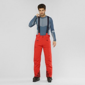 Men's Salomon Force Pants Red | SMYL-70518