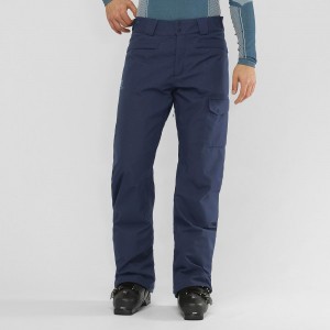 Men's Salomon Highasard M Pants Navy | OSUH-48137