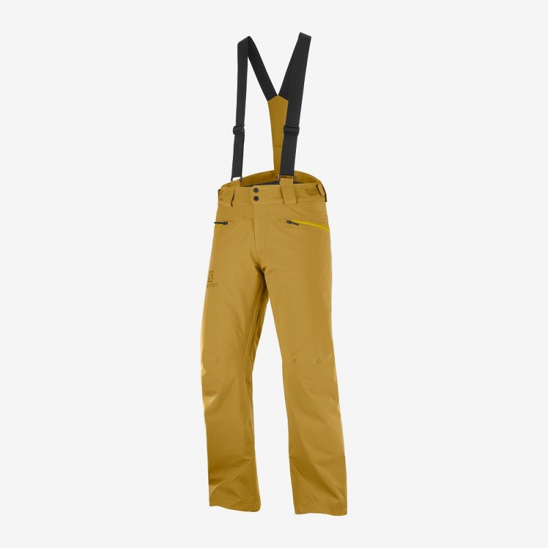 Men's Salomon Force Pants Yellow | QHUV-61792