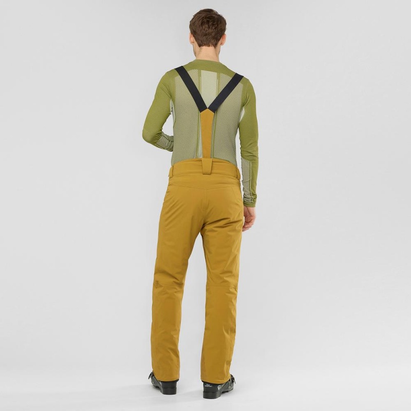 Men's Salomon Force Pants Yellow | QHUV-61792