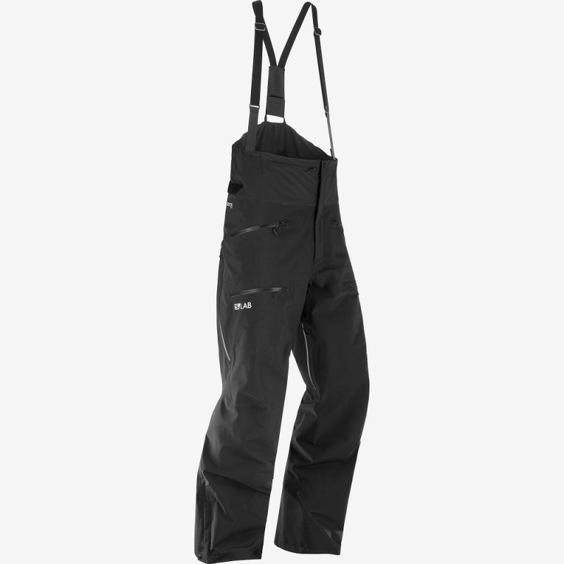 Men's Salomon S Lab GtxU00Ae Pro 3L Shell Bib M Pants Black | XMBE-62791